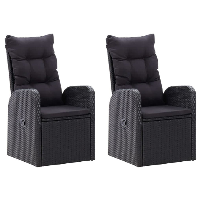 Set mobilier de grădină cu perne, 9 piese, negru WALTI