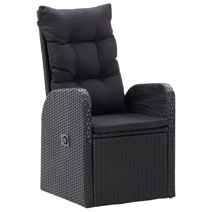 Set mobilier de grădină cu perne, 9 piese, negru WALTI