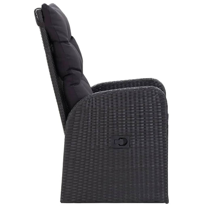 Set mobilier de grădină cu perne, 9 piese, negru WALTI