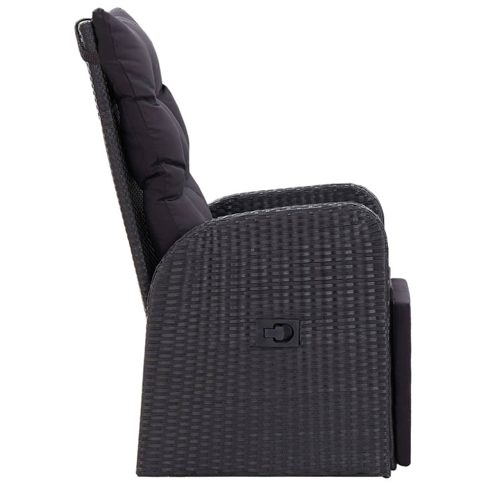Set mobilier de grădină cu perne, 9 piese, negru WALTI