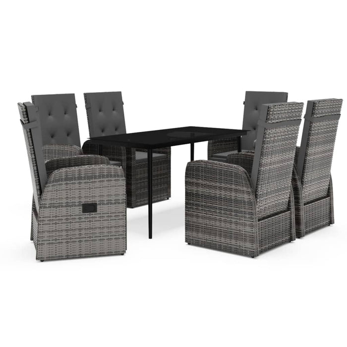 Set mobilier pentru grădină, cu perne, 7 piese, gri - WALTI WALTI