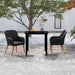 Set mobilier de grădină cu perne, 3 piese, negru - WALTI WALTI