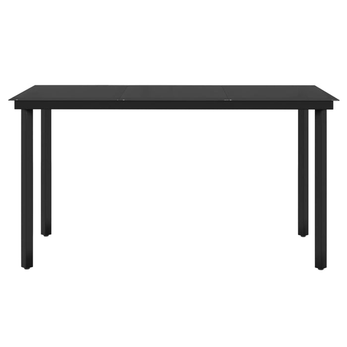 Set de masă pentru grădină, 7 piese, cu perne, negru - WALTI WALTI