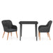 Set mobilier de grădină cu perne, 3 piese, negru - WALTI WALTI