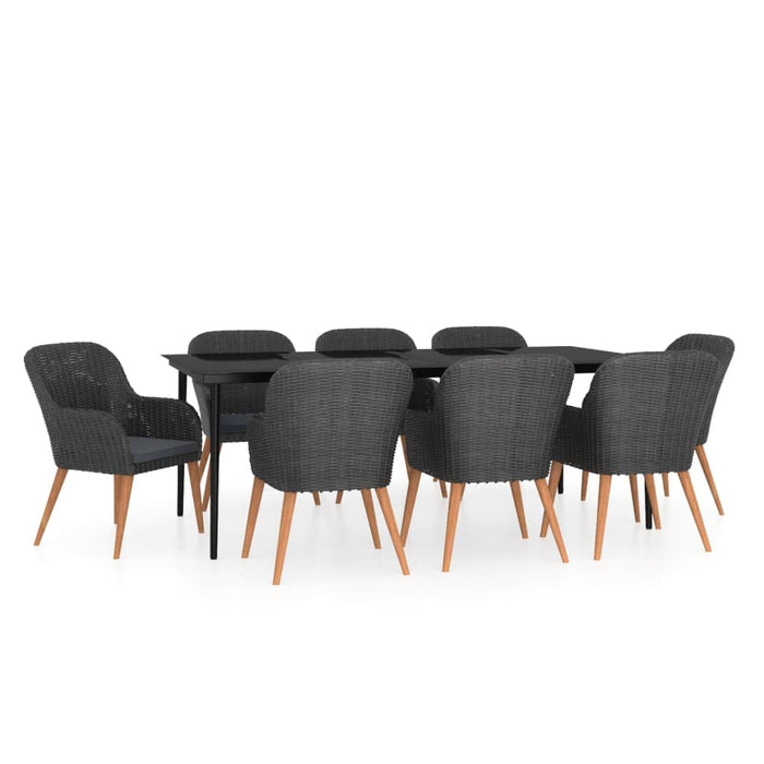 Set mobilier de grădină cu perne, 9 piese, negru - WALTI WALTI
