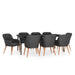 Set mobilier de grădină cu perne, 9 piese, negru - WALTI WALTI