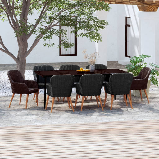 Set mobilier de grădină cu perne, 9 piese, negru - WALTI WALTI