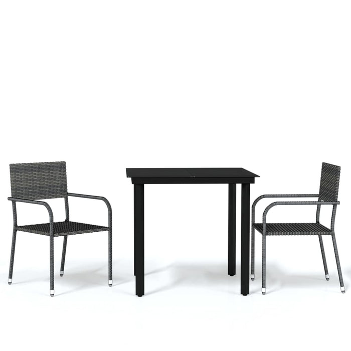 Set de mobilier pentru grădină, 3 piese, gri - WALTI WALTI