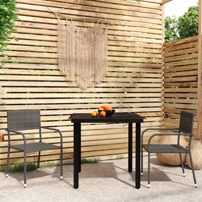 Set de mobilier pentru grădină, 3 piese, gri - WALTI WALTI