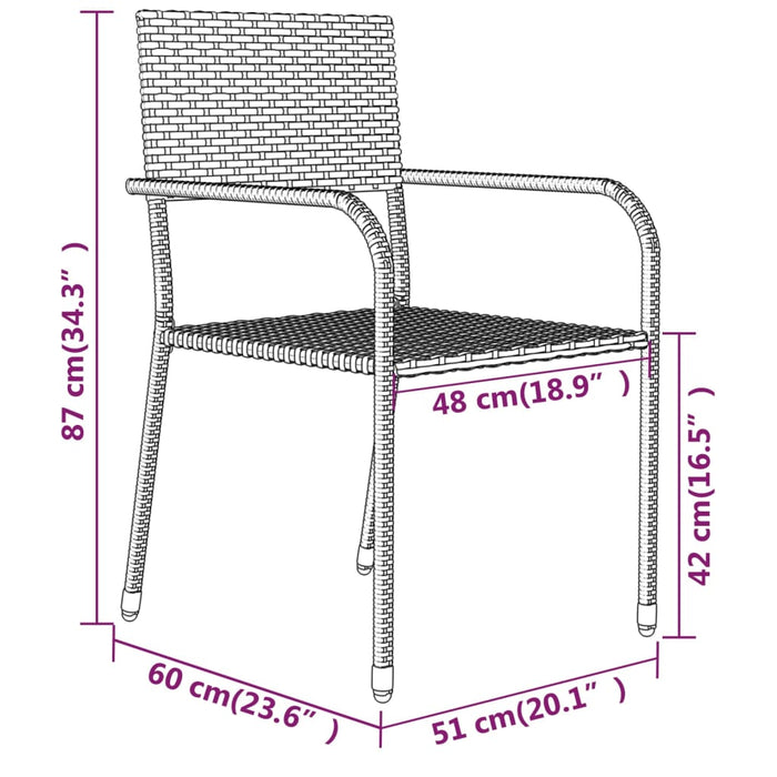 Set de mobilier pentru grădină, 3 piese, negru WALTI