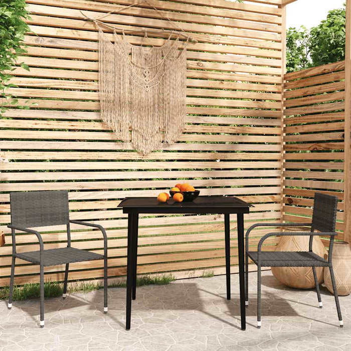 Set mobilier pentru grădină, 3 piese, gri - WALTI WALTI