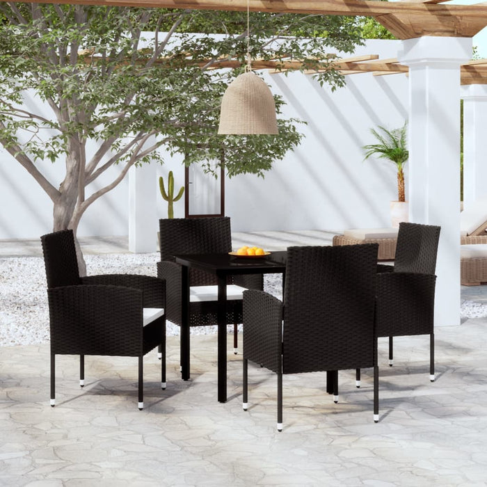 Set de servit masa pentru grădină, 5 piese, negru WALTI