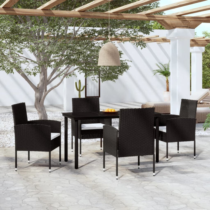 Set de servit masa pentru grădină, 5 piese, negru WALTI