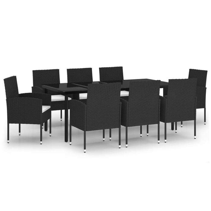 Set mobilier pentru grădină, 9 piese, negru WALTI