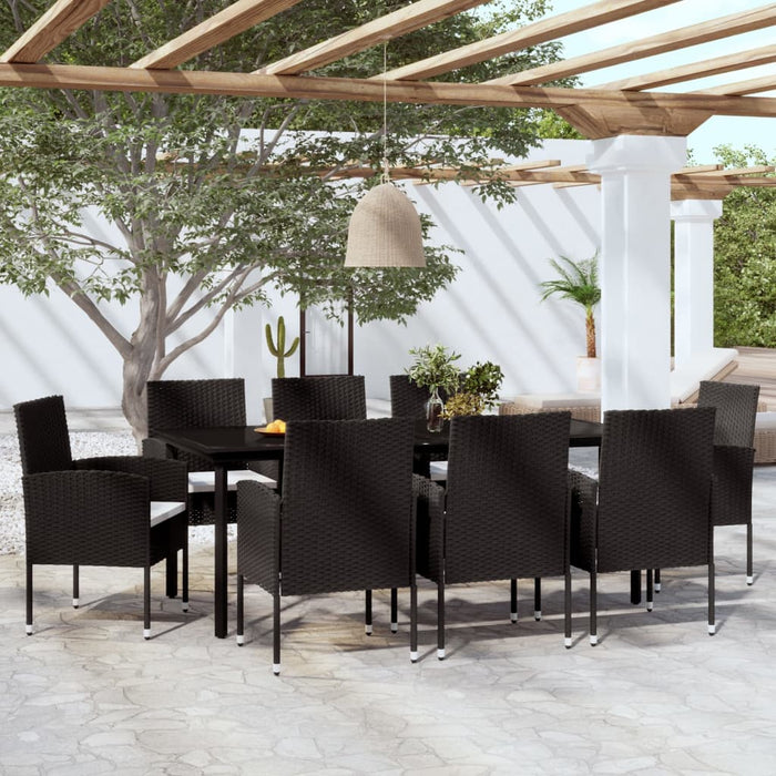 Set mobilier pentru grădină, 9 piese, negru WALTI