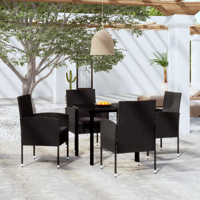 Set de servit masa pentru grădină, 5 piese, negru - WALTI WALTI