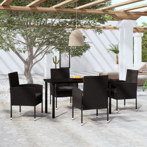Set de servit masa pentru grădină, 5 piese, negru - WALTI WALTI
