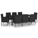 Set mobilier de grădină, 9 piese, negru - WALTI WALTI