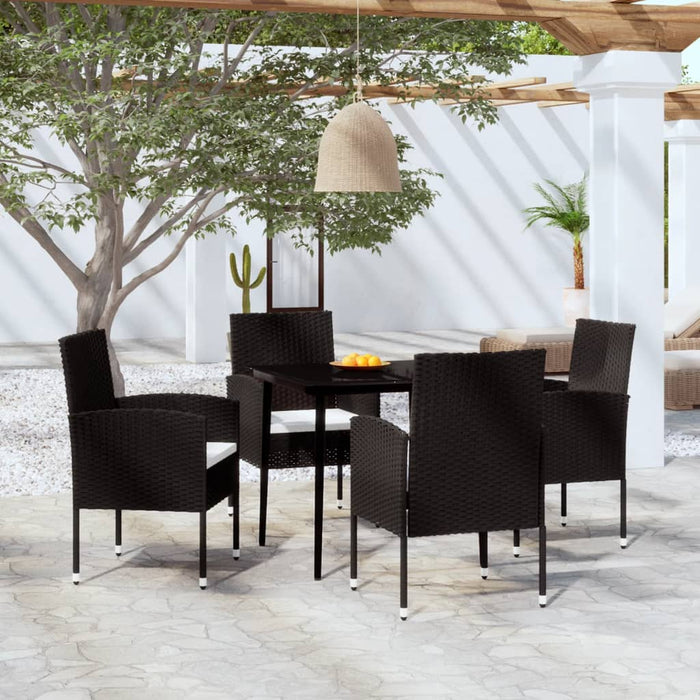 Set de servit masa pentru grădină, 5 piese, negru WALTI