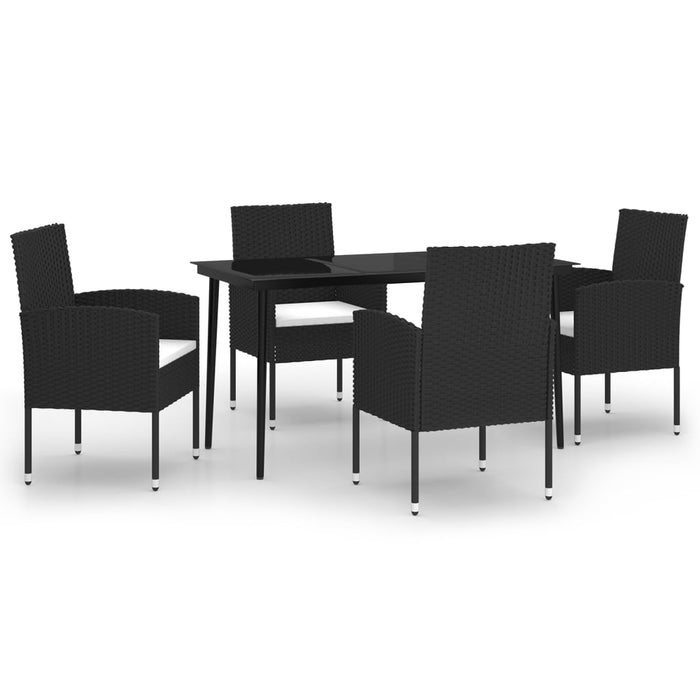 Set de servit masa pentru grădină, 5 piese, negru WALTI