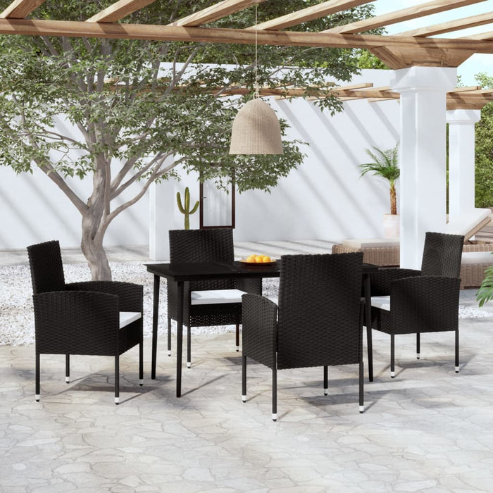 Set de servit masa pentru grădină, 5 piese, negru WALTI