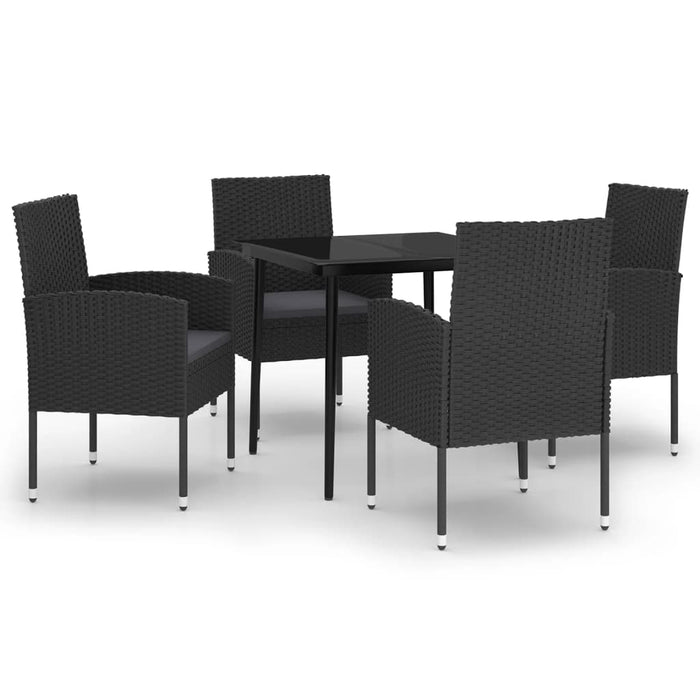 Set de servit masa pentru grădină, 5 piese, negru WALTI
