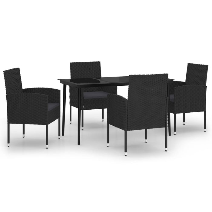 Set de servit masa pentru grădină, 5 piese, negru WALTI