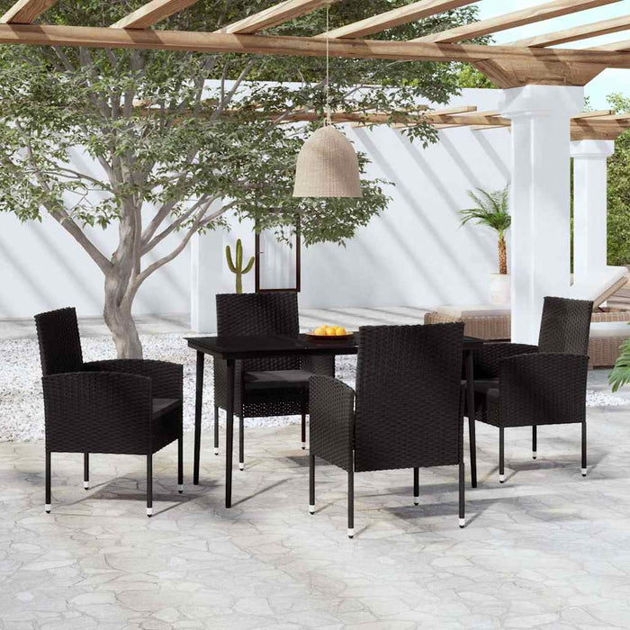 Set de servit masa pentru grădină, 5 piese, negru WALTI