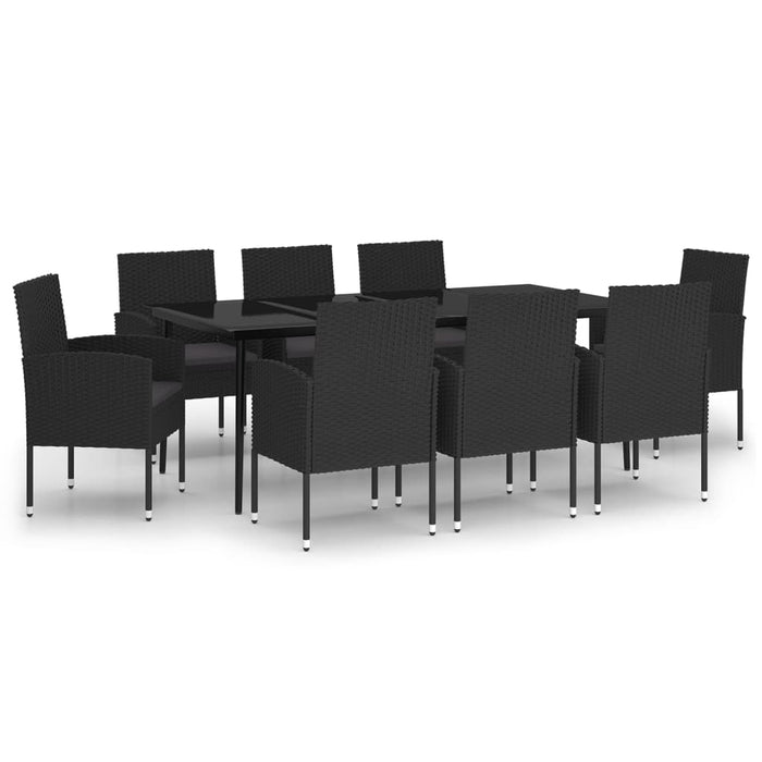 Set mobilier pentru grădină, 9 piese, negru WALTI