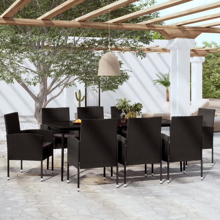 Set mobilier pentru grădină, 9 piese, negru WALTI