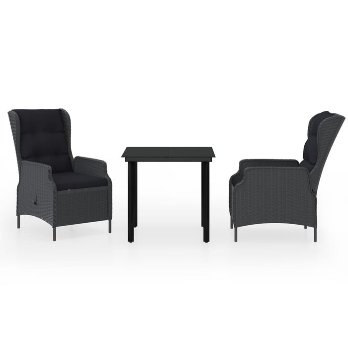 Set de mobilier pentru grădină, 3 piese, gri închis - WALTI WALTI
