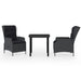 Set de mobilier pentru grădină, 3 piese, gri închis - WALTI WALTI