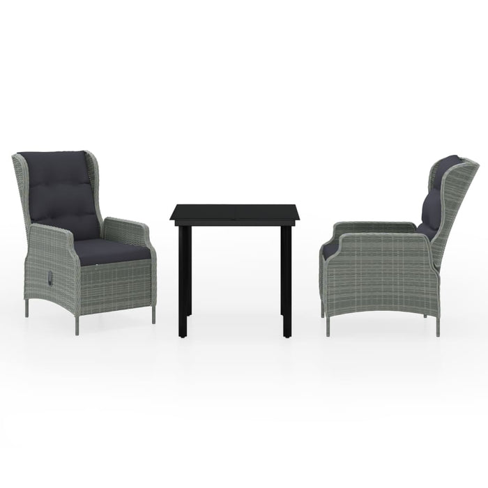 Set mobilier pentru grădină, 3 piese, gri deschis - WALTI WALTI