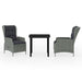 Set mobilier pentru grădină, 3 piese, gri deschis - WALTI WALTI