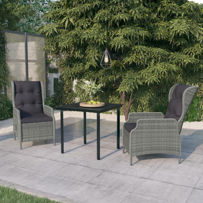 Set mobilier pentru grădină, 3 piese, gri deschis - WALTI WALTI