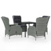 Set de mobilier pentru grădină, 5 piese, gri deschis - WALTI WALTI