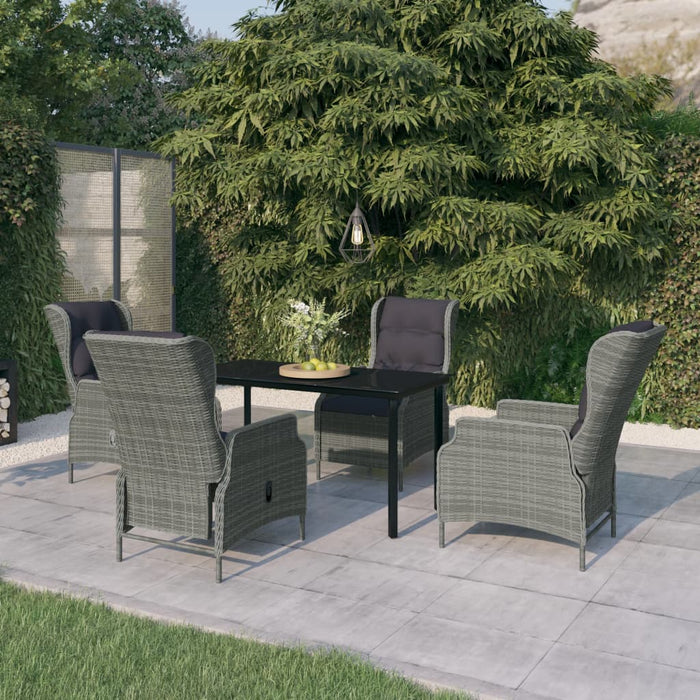 Set de mobilier pentru grădină, 5 piese, gri deschis - WALTI WALTI
