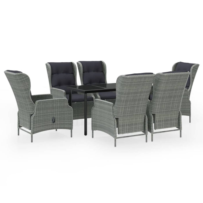 Set de mobilier pentru grădină, 7 piese, gri deschis - WALTI WALTI