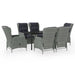 Set de mobilier pentru grădină, 7 piese, gri deschis - WALTI WALTI