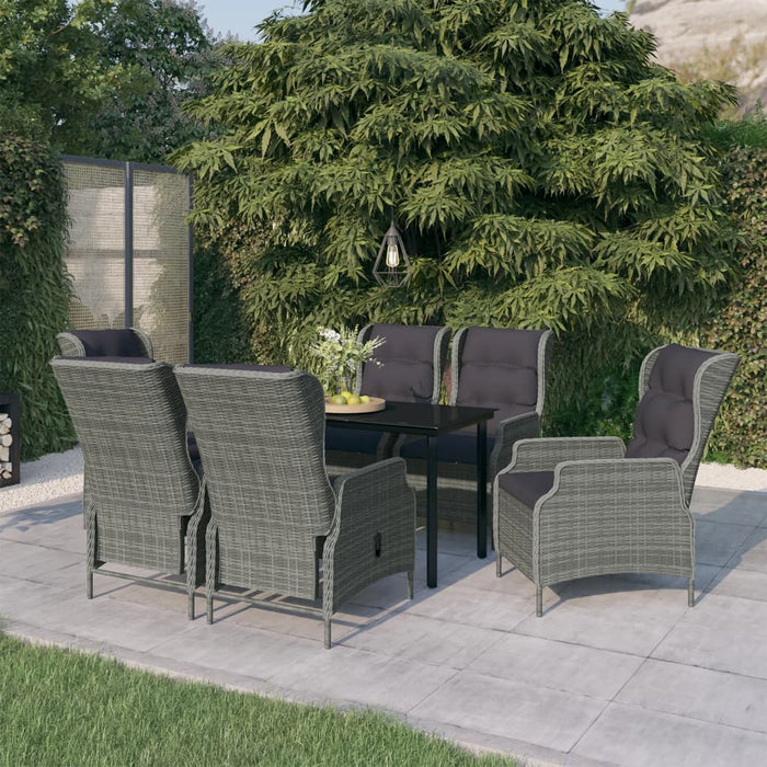 Set de mobilier pentru grădină, 7 piese, gri deschis - WALTI WALTI