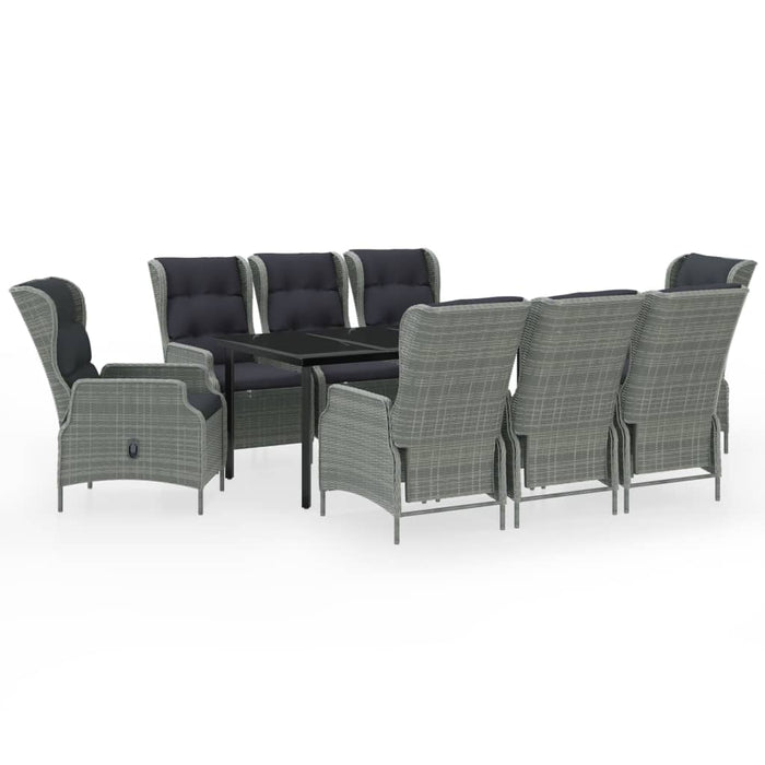 Set mobilier de grădină, 9 piese, gri deschis - WALTI WALTI