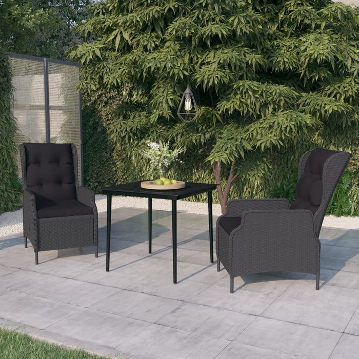 Set de mobilier pentru grădină, 3 piese, gri închis - WALTI WALTI