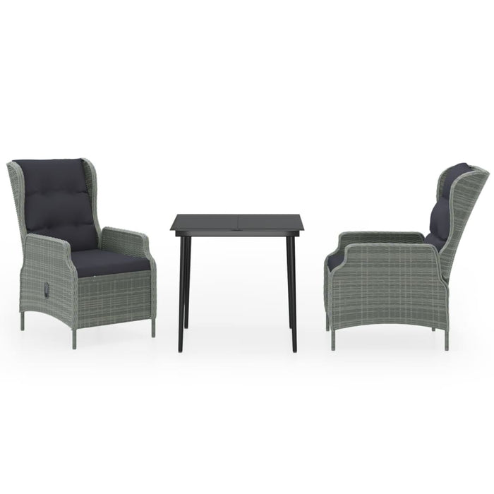 Set mobilier pentru grădină, 3 piese, gri deschis - WALTI WALTI