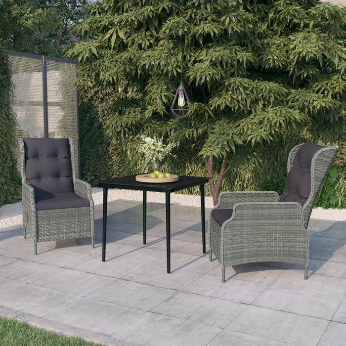 Set mobilier pentru grădină, 3 piese, gri deschis - WALTI WALTI