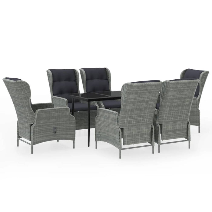 Set de mobilier pentru grădină, 7 piese, gri deschis - WALTI WALTI