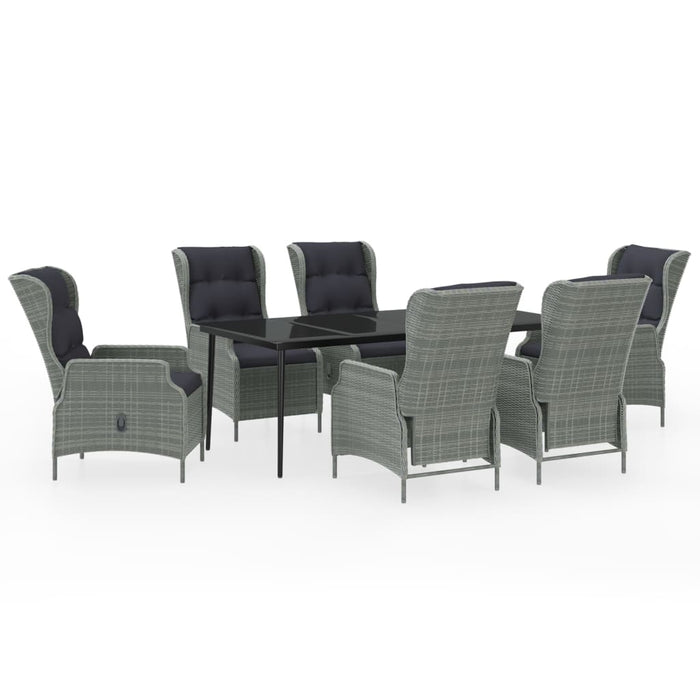 Set de mobilier pentru grădină, 7 piese, gri deschis WALTI