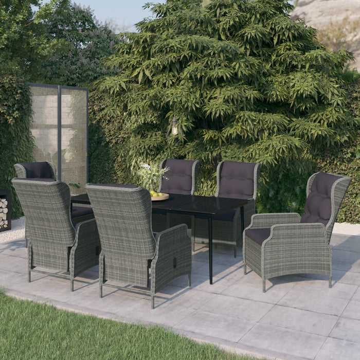 Set de mobilier pentru grădină, 7 piese, gri deschis WALTI