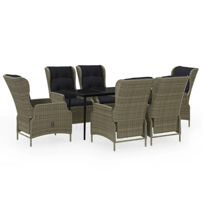 Set de mobilier pentru grădină, 7 piese, maro WALTI