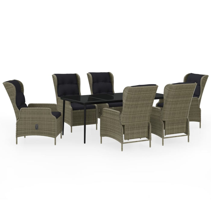 Set mobilier de grădină, 7 piese, maro WALTI