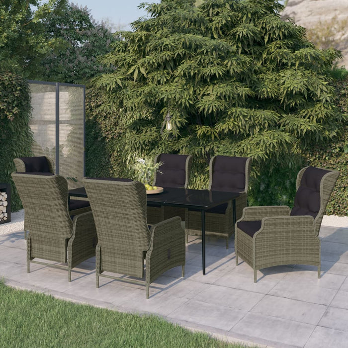 Set mobilier de grădină, 7 piese, maro WALTI